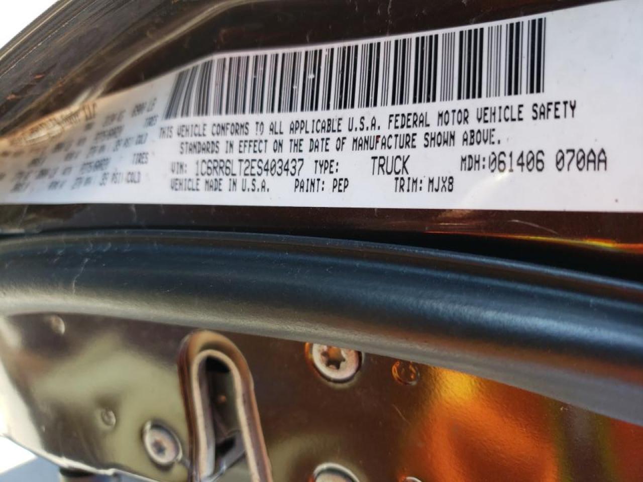 Photo 10 from auction – 2014 RAM 1500 SLT with VIN 1C6RR6LT2ES403437