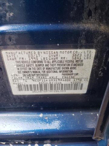 Photo 10 from auction – 2017 NISSAN SENTRA S with VIN 3N1AB7AP7HY286503
