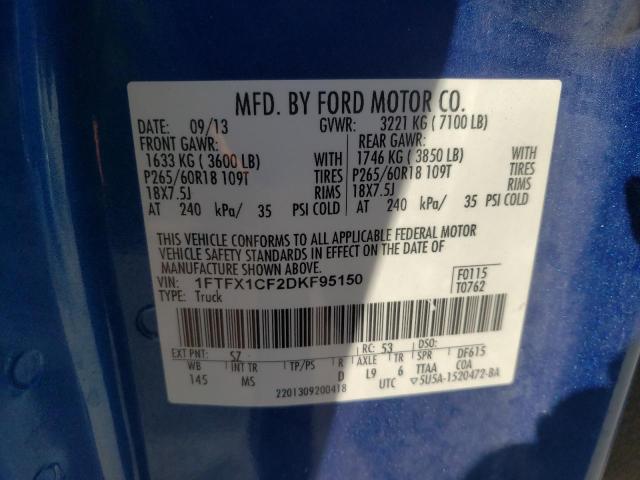 Photo 10 from auction – 2013 FORD F150 SUPER with VIN 1FTFX1CF2DKF95150
