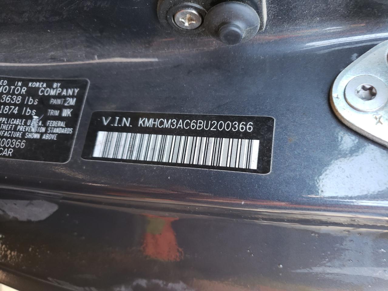 Photo 10 from auction – 2011 HYUNDAI ACCENT GL with VIN KMHCM3AC6BU200366