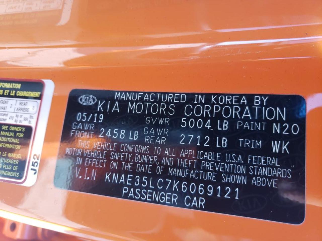 Photo 10 from auction – 2019 KIA STINGER GT with VIN KNAE35LC7K6069121