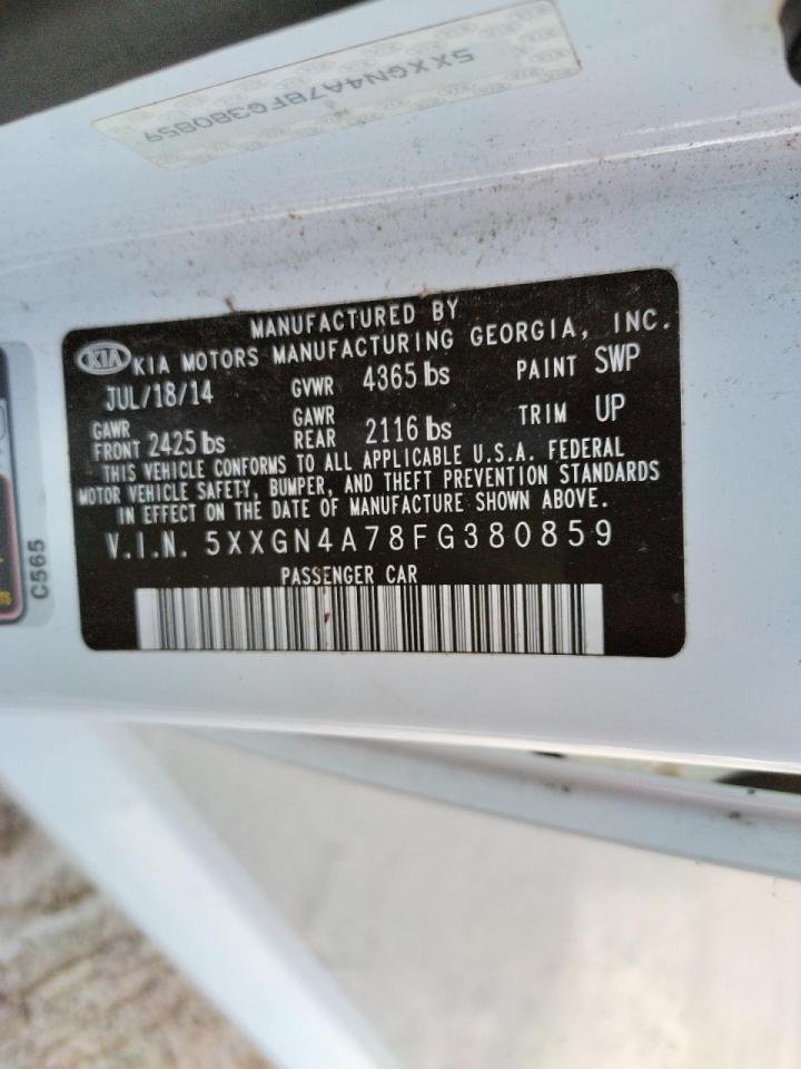 Photo 10 from auction – 2015 KIA OPTIMA EX with VIN 5XXGN4A78FG380859