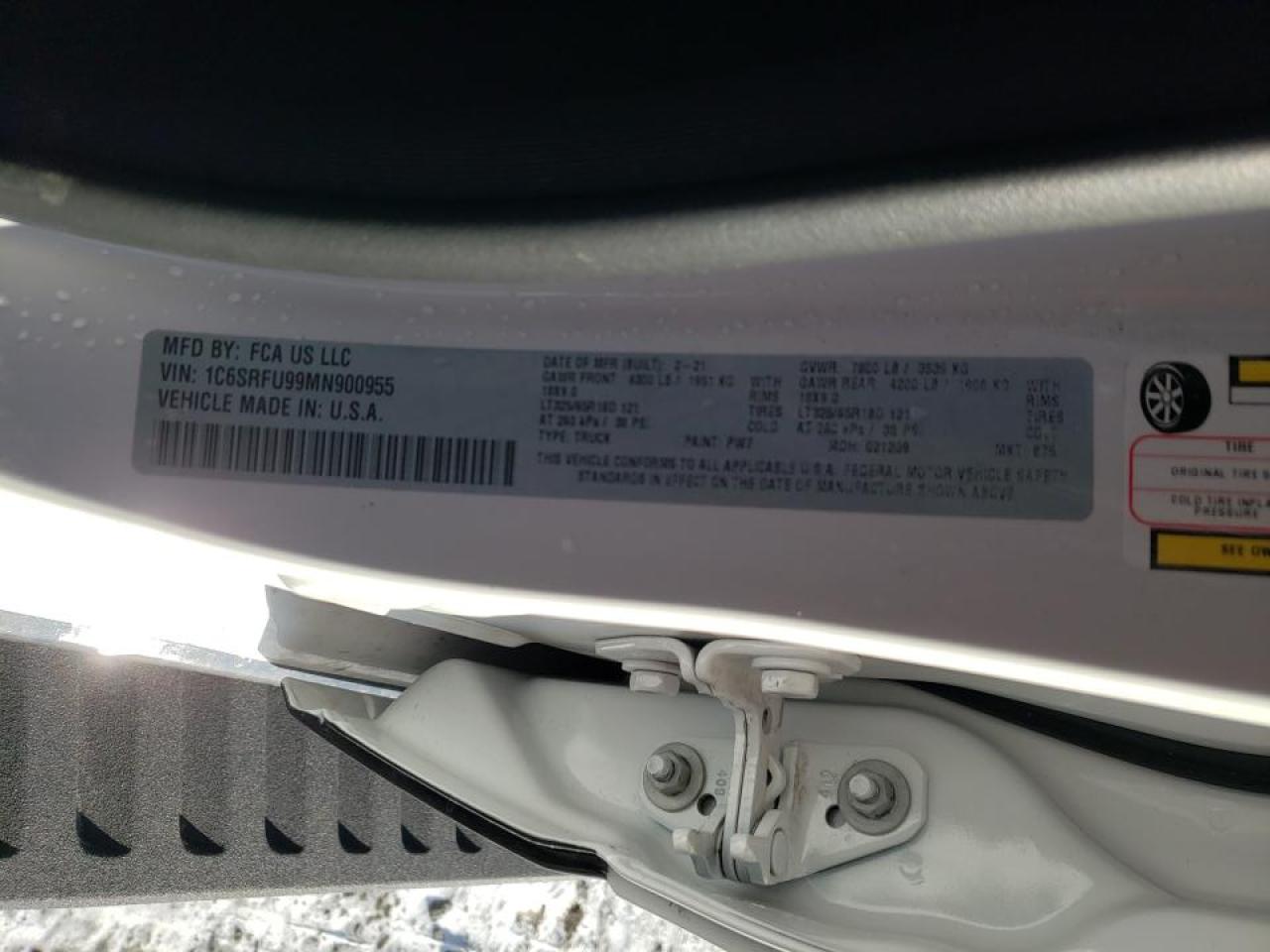 Photo 10 from auction – 2021 RAM 1500 TRX with VIN 1C6SRFU99MN900955