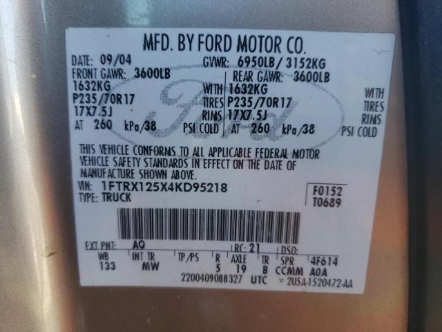 Photo 10 from auction – 2004 FORD F150 with VIN 1FTRX125X4KD95218
