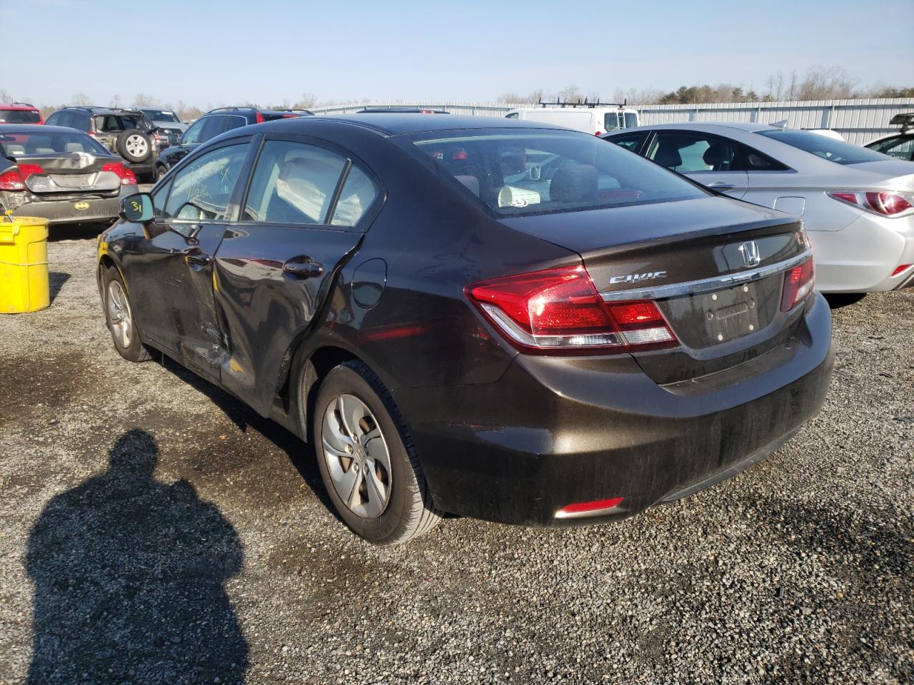 Photo 3 from auction – 2013 HONDA CIVIC LX with VIN 19XFB2F55DE270129