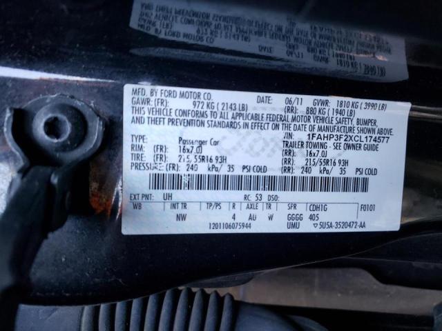 Photo 10 from auction – 2012 FORD FOCUS SE with VIN 1FAHP3F2XCL174577