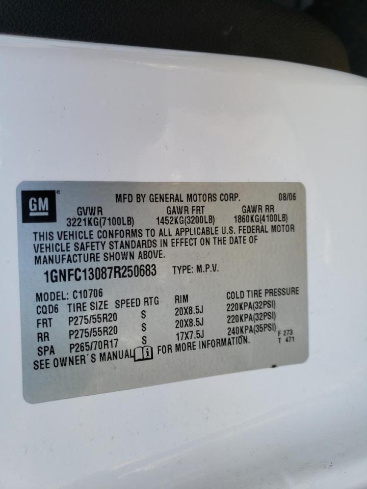 Photo 10 from auction – 2007 CHEVROLET TAHOE C150 with VIN 1GNFC13087R250683