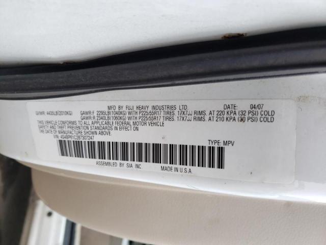 Photo 10 from auction – 2008 SUBARU OUTBACK 2. with VIN 4S4BP61C287307247