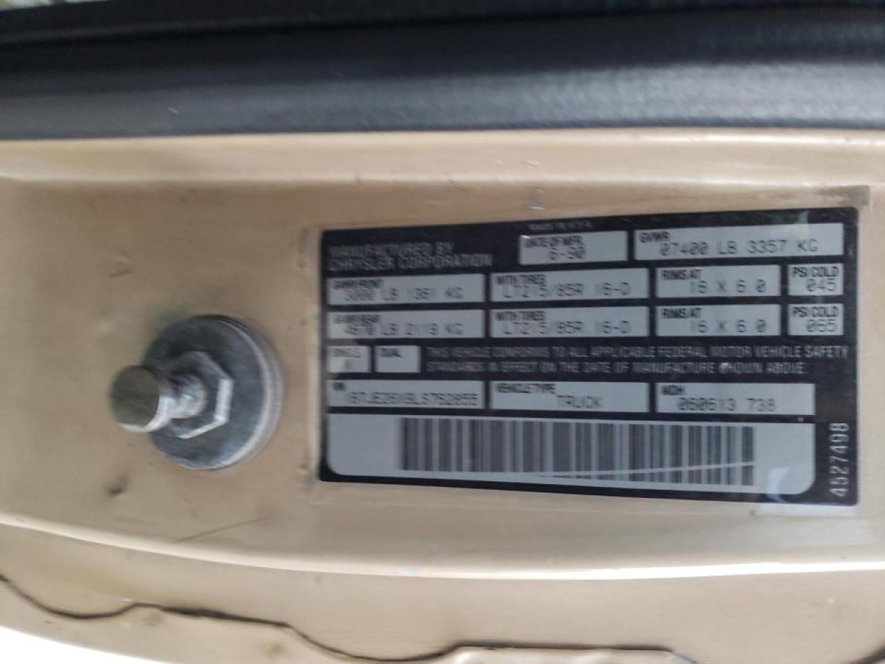 Photo 10 from auction – 1990 DODGE D-SERIES D with VIN 1B7JE26X9LS762855