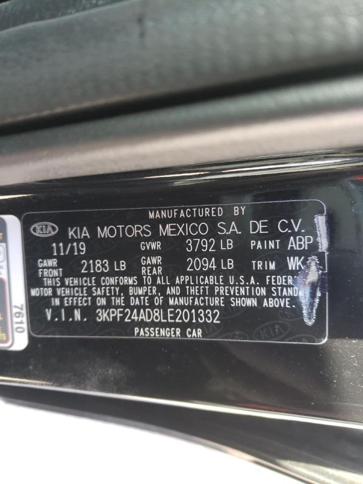 Photo 10 from auction – 2020 KIA FORTE FE with VIN 3KPF24AD8LE201332