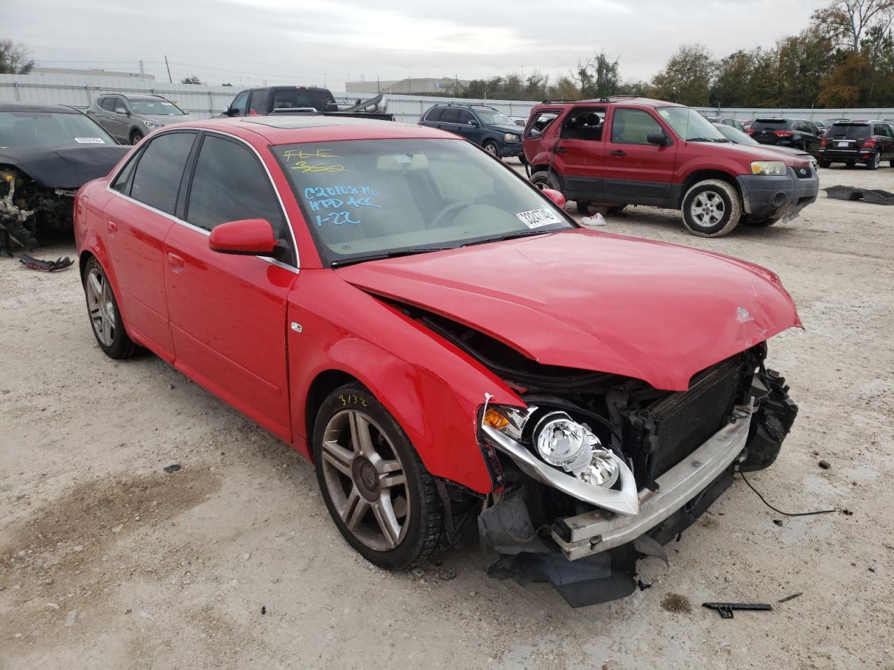 AUDI A4 2.0T 2008 with VIN WAUAF78E58A009663 - Photo from auction