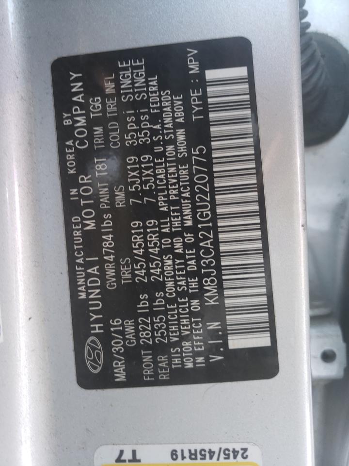 Photo 10 from auction – 2016 HYUNDAI TUCSON LIM with VIN KM8J3CA21GU220775