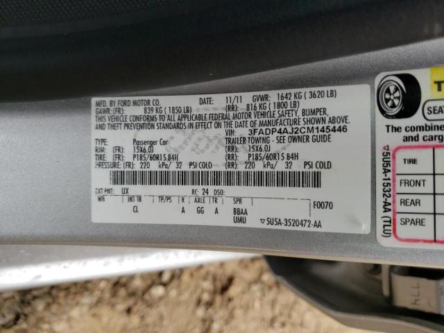 Photo 10 from auction – 2012 FORD FIESTA S with VIN 3FADP4AJ2CM145446