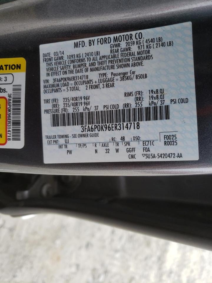 Photo 10 from auction – 2014 FORD FUSION TIT with VIN 3FA6P0K96ER314718