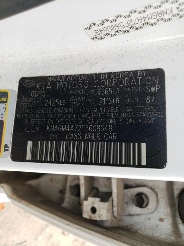 Photo 10 from auction – 2015 KIA OPTIMA LX with VIN KNAGM4A72F5608648