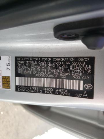 Photo 10 from auction – 2008 TOYOTA PRIUS with VIN JTDKB20U887701020