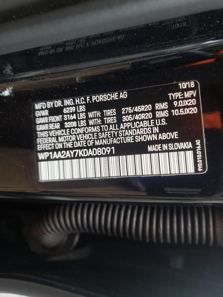 Photo 10 from auction – 2019 PORSCHE CAYENNE with VIN WP1AA2AY7KDA08091