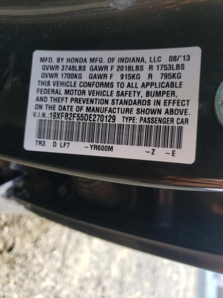 Photo 10 from auction – 2013 HONDA CIVIC LX with VIN 19XFB2F55DE270129