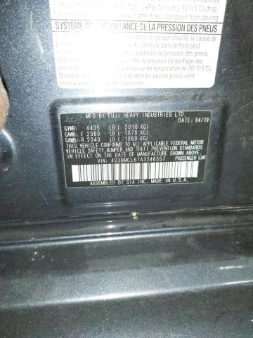 Photo 10 from auction – 2010 SUBARU LEGACY 2.5 with VIN 4S3BMCL67A3246557
