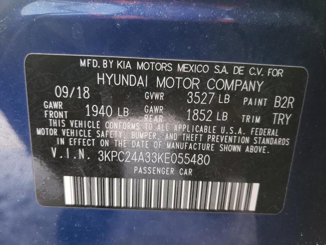 Photo 10 from auction – 2019 HYUNDAI ACCENT SE with VIN 3KPC24A33KE055480