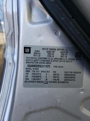 Photo 10 from auction – 2012 BUICK ENCLAVE with VIN 5GAKRCED3CJ111573