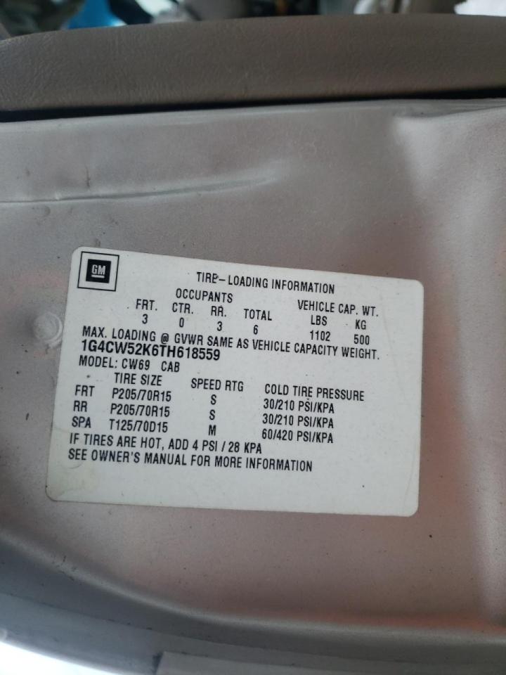 Photo 10 from auction – 1996 BUICK PARK AVENU with VIN 1G4CW52K6TH618559