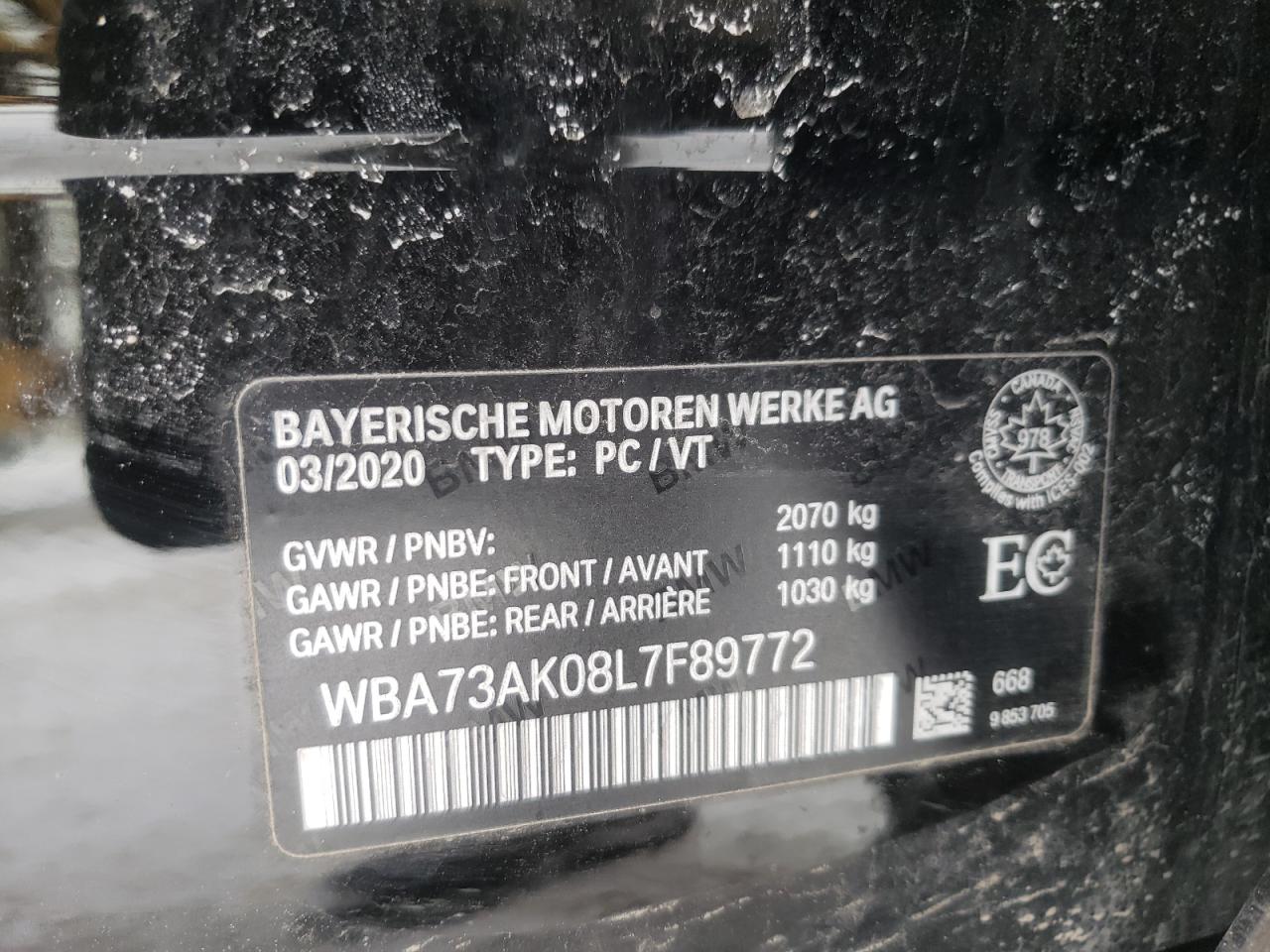 Photo 10 from auction – 2020 BMW 228XI with VIN WBA73AK08L7F89772