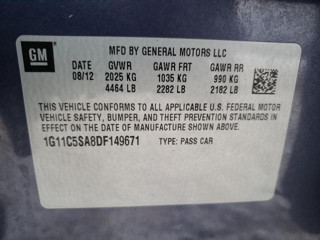 Photo 10 from auction – 2013 CHEVROLET MALIBU 1LT with VIN 1G11C5SA8DF149671