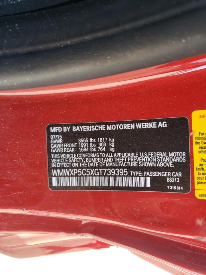 Photo 10 from auction – 2016 MINI COOPER with VIN WMWXP5C5XGT739395