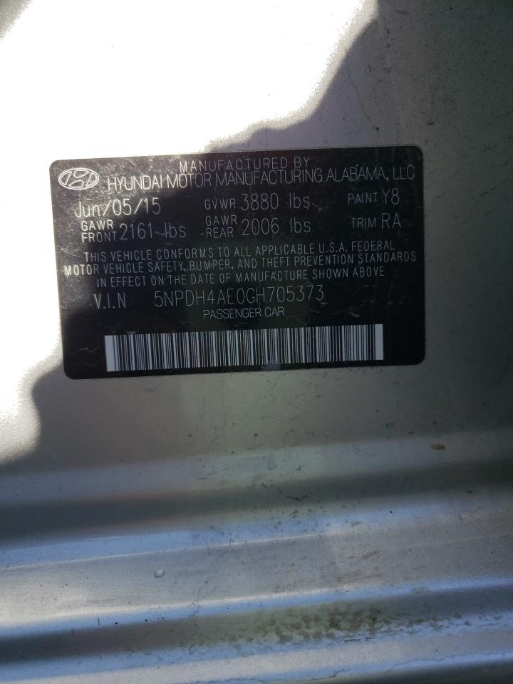 Photo 10 from auction – 2016 HYUNDAI ELANTRA SE with VIN 5NPDH4AE0GH705373