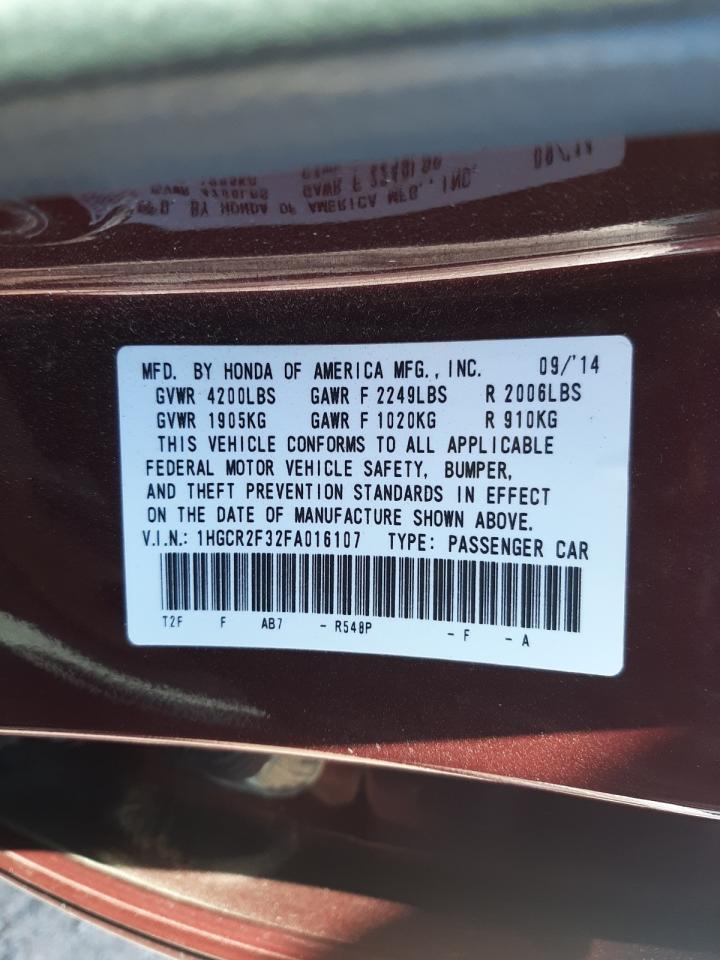 Photo 10 from auction – 2015 HONDA ACCORD LX with VIN 1HGCR2F32FA016107