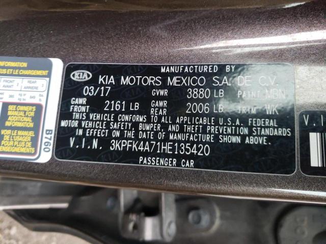 Photo 10 from auction – 2017 KIA FORTE LX with VIN 3KPFK4A71HE135420