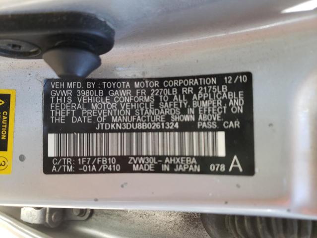 Photo 10 from auction – 2011 TOYOTA PIRUS with VIN JTDKN3DU8B0261324