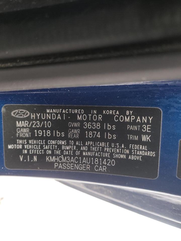 Photo 10 from auction – 2010 HYUNDAI ACCENT BLU with VIN KMHCM3AC1AU181420