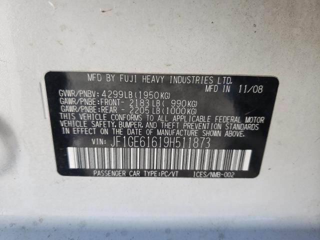Photo 10 from auction – 2009 SUBARU IMPREZA 2. with VIN JF1GE61619H511873