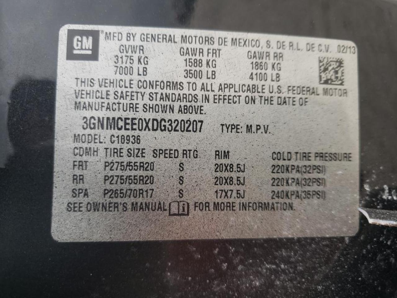 Photo 10 from auction – 2013 CHEVROLET AVALANCHE with VIN 3GNMCEE0XDG320207