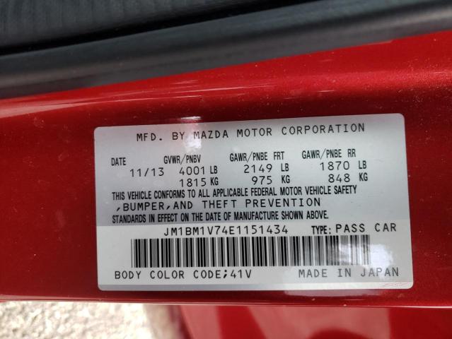 Photo 10 from auction – 2014 MAZDA 3 with VIN JM1BM1V74E1151434