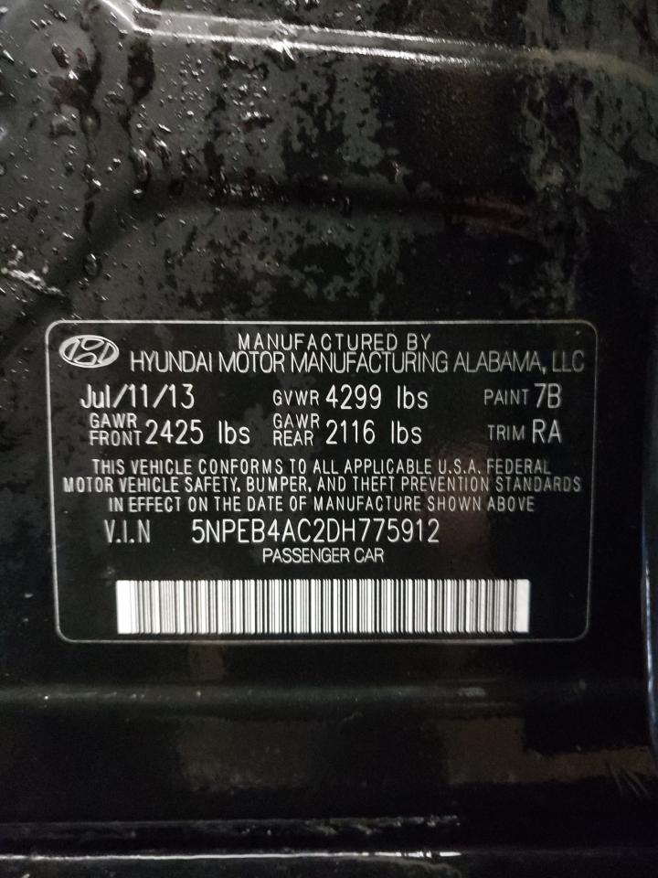 Photo 10 from auction – 2013 HYUNDAI SONATA GLS with VIN 5NPEB4AC2DH775912
