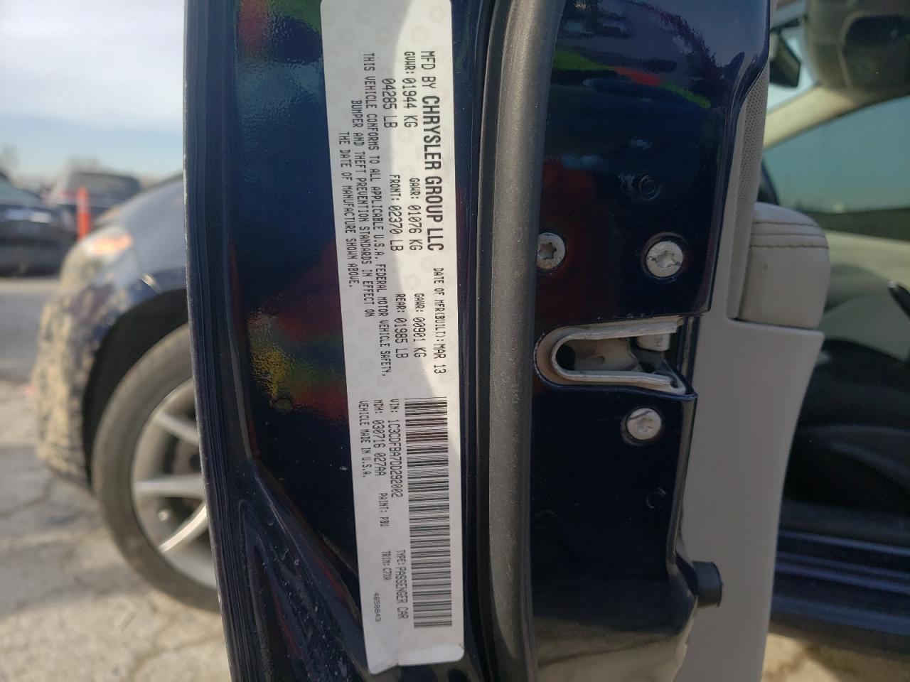Photo 10 from auction – 2013 DODGE DART SXT with VIN 1C3CDFBA7DD292002