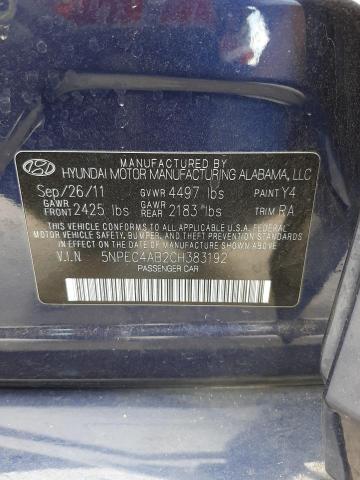 Photo 10 from auction – 2012 HYUNDAI SONATA SE with VIN 5NPEC4AB2CH383192