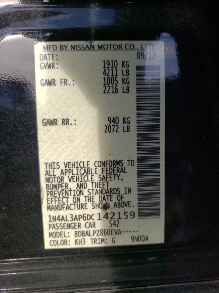 Photo 10 from auction – 2013 NISSAN ALTIMA 2.5 with VIN 1N4AL3AP6DC142159