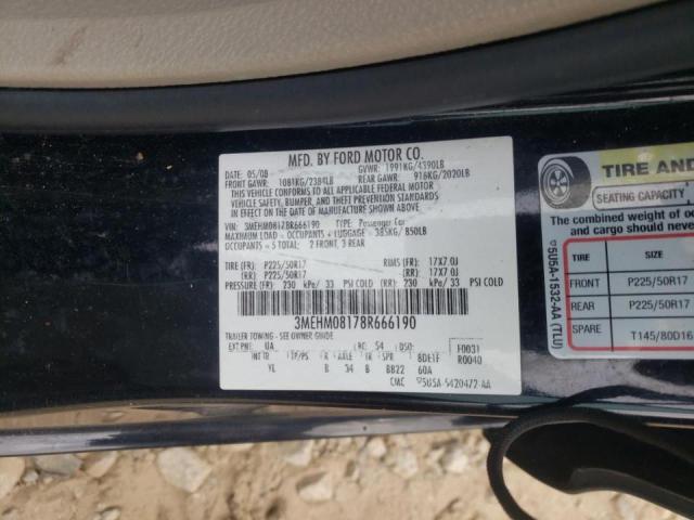 Photo 10 from auction – 2008 MERCURY MILAN PREM with VIN 3MEHM08178R666190