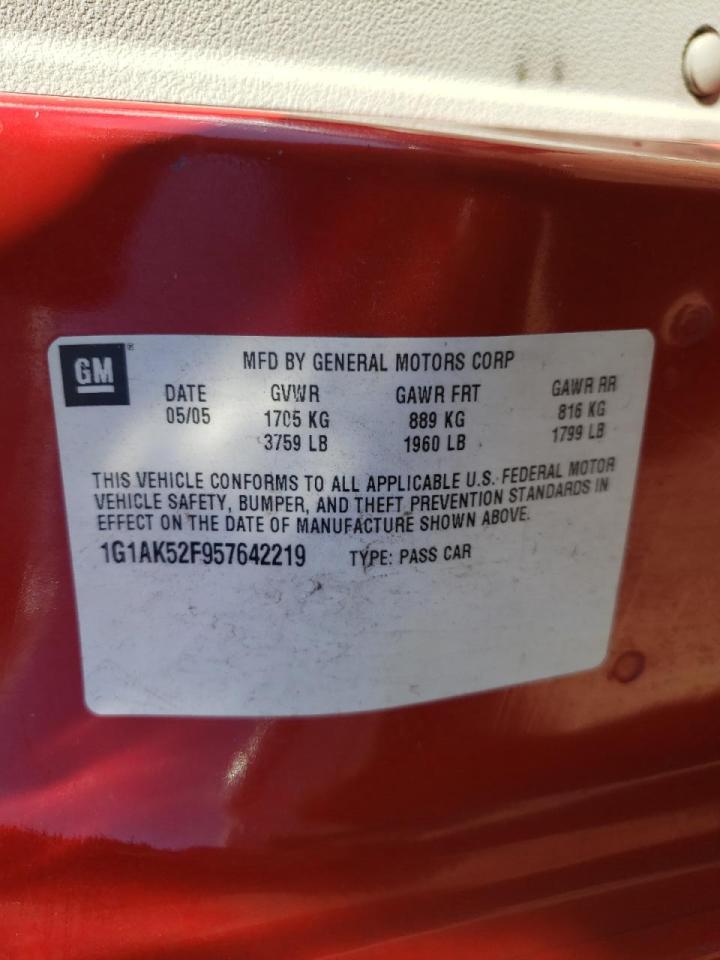 Photo 10 from auction – 2005 CHEVROLET COBALT with VIN 1G1AK52F957642219