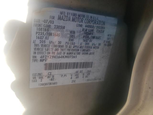 Photo 10 from auction – 2004 MAZDA TRIBUTE LX with VIN 4F2YZ94164KM07265