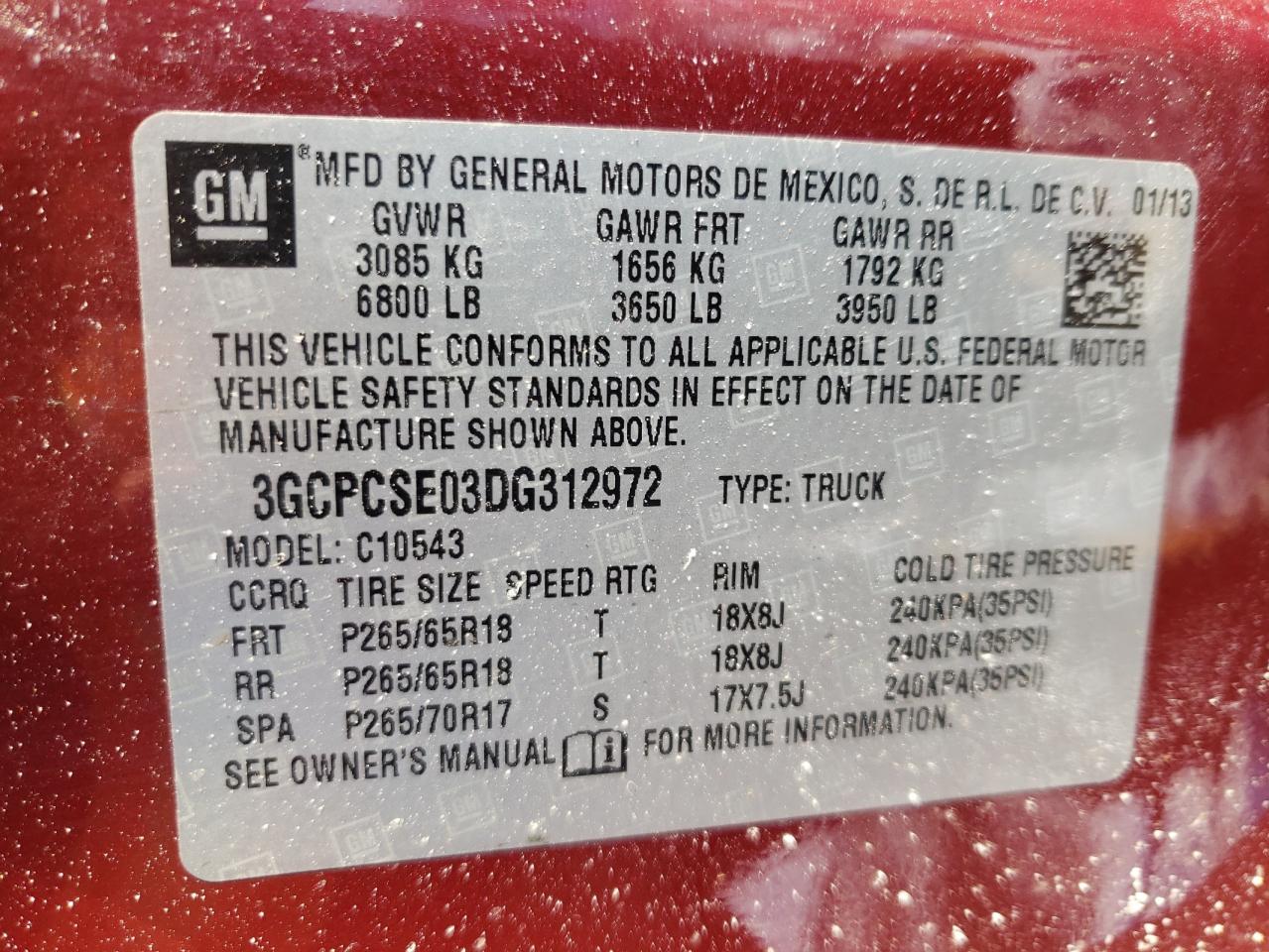 Photo 10 from auction – 2013 CHEVROLET SILVERADO with VIN 3GCPCSE03DG312972