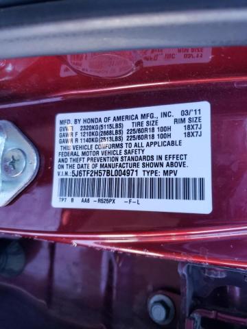 Photo 10 from auction – 2011 HONDA ACCORD CRO with VIN 5J6TF2H57BL004971