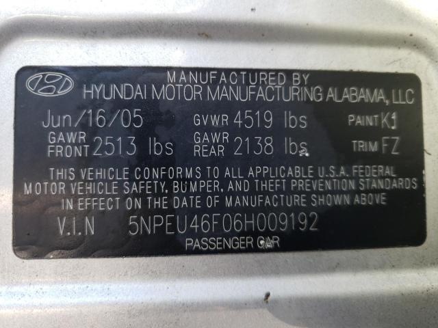 Photo 10 from auction – 2006 HYUNDAI SONATA GLS with VIN 5NPEU46F06H009192