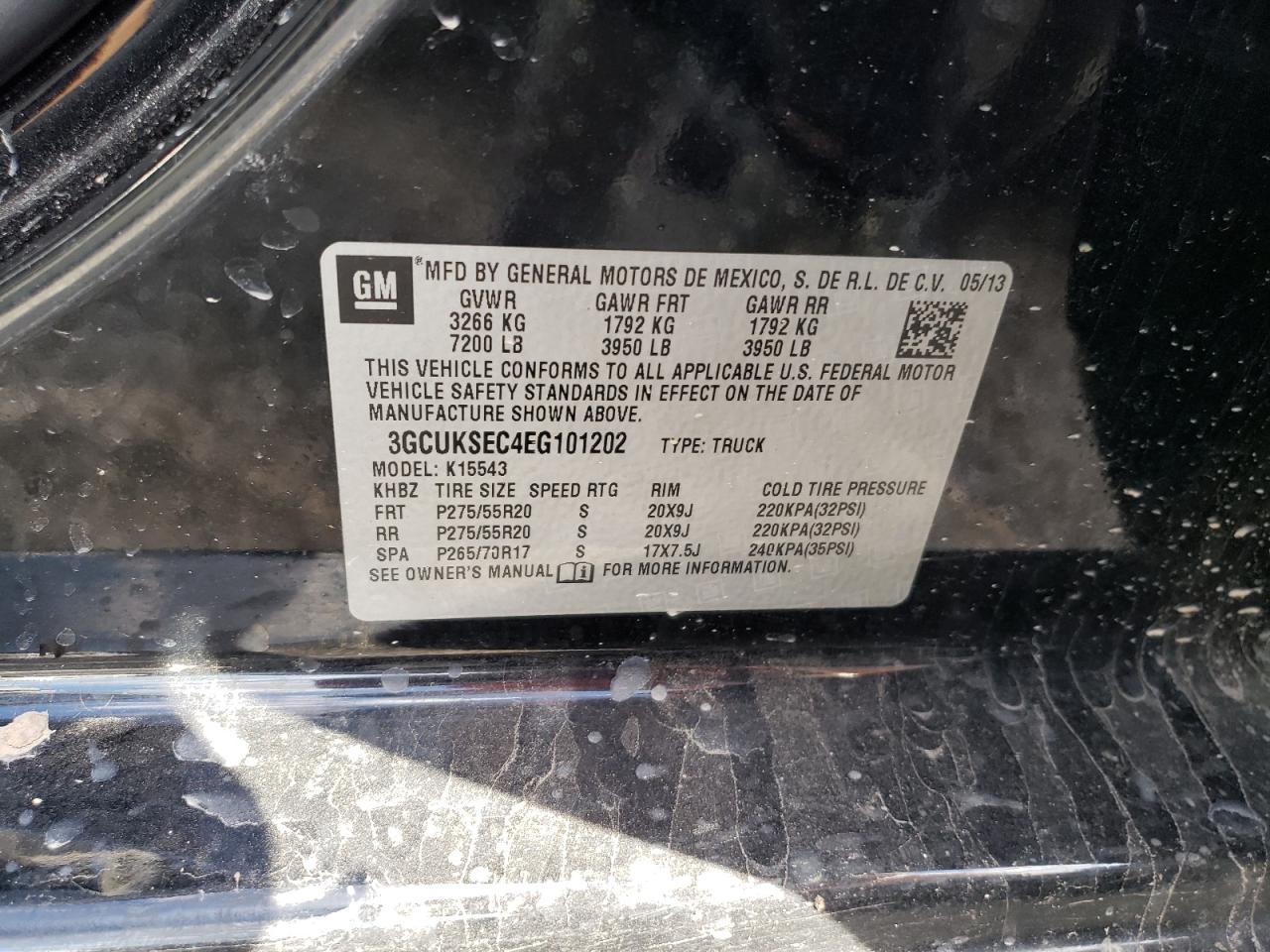 Photo 10 from auction – 2014 CHEVROLET SILVERADO with VIN 3GCUKSEC4EG101202