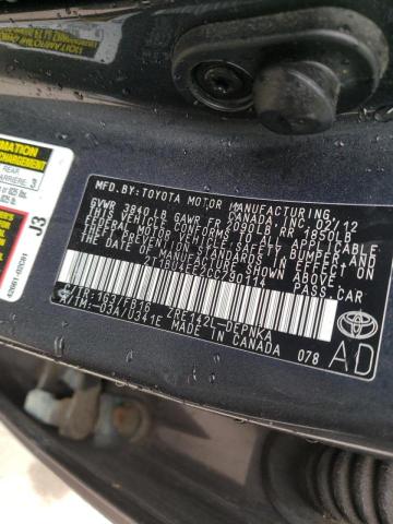 Photo 10 from auction – 2012 TOYOTA COROLLA BA with VIN 2T1BU4EE2CC790114