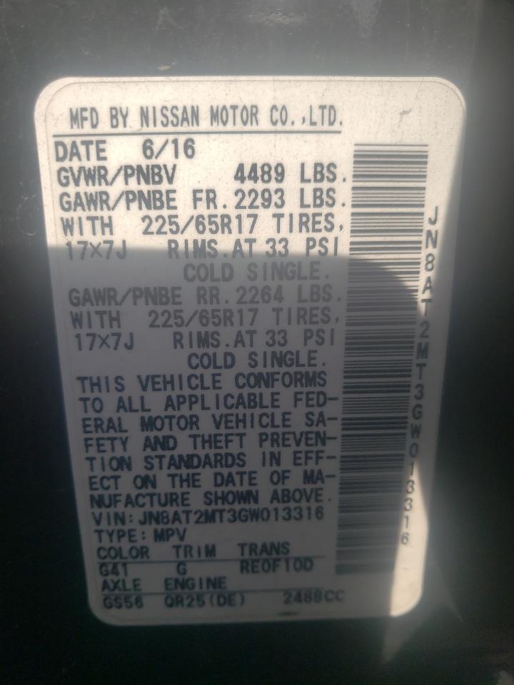Photo 10 from auction – 2016 NISSAN ROGUE S with VIN JN8AT2MT3GW013316
